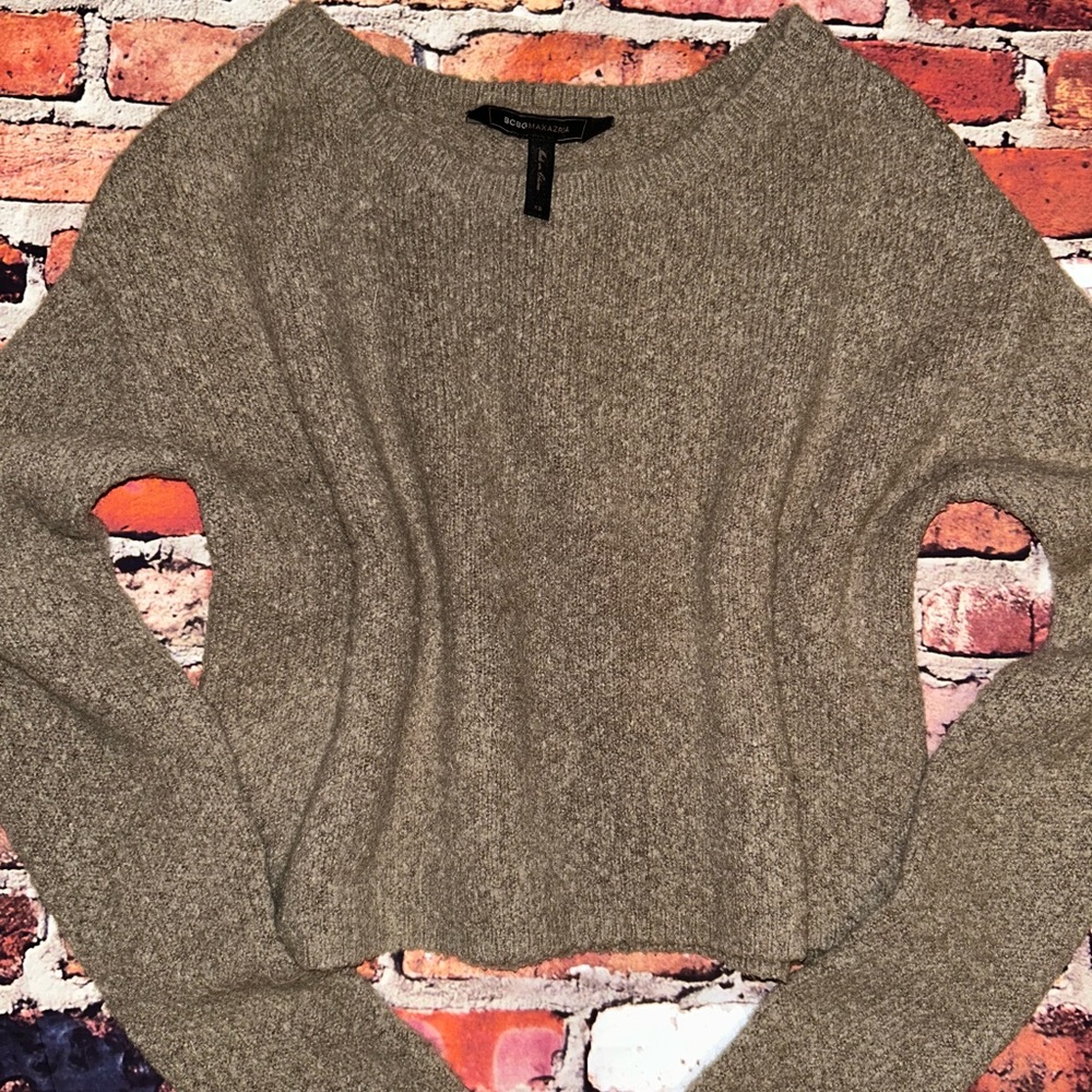 BCBG Maxazria brown cropped sweater